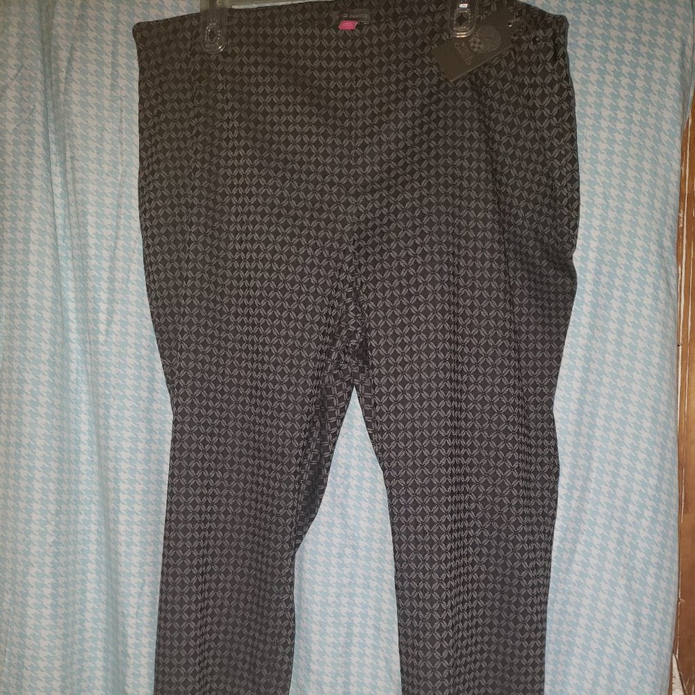 Vince Camuto Black and Grey Pants with Side Zipper